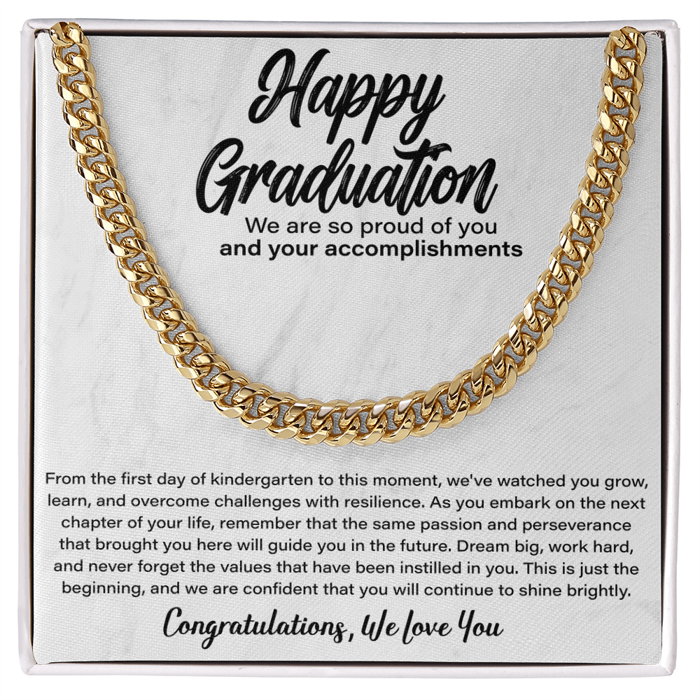 Happy Graduation Best Graduation Gifts for Him, Cuban Chain Necklace for Him on Graduation Day, High School/ College Graduation Gifts for Boy - Beauty Belliss